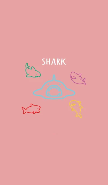 [LINE着せ替え] ベージュとピンク : カラフルなサメの画像1