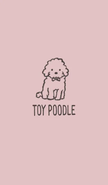 [LINE着せ替え] 落書きワンコ -トイプードル- ピンクグレーの画像1