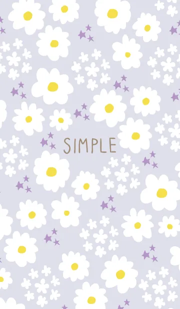 [LINE着せ替え] 白い花と星の画像1