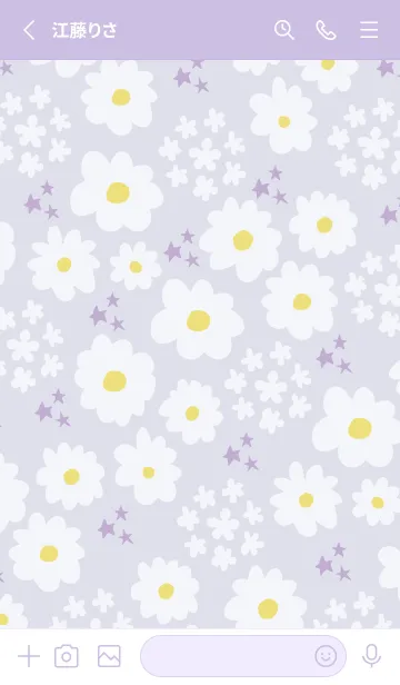 [LINE着せ替え] 白い花と星の画像2