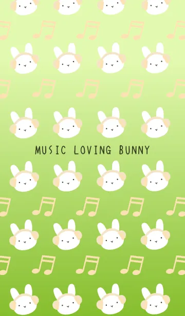 [LINE着せ替え] うさぎと音符/イエローグリーングラデの画像1