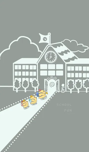 [LINE着せ替え] Yellow Duck School fun-gray green (Gr5)の画像1