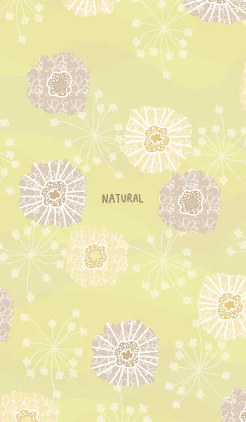 [LINE着せ替え] ベージュ系 花 イエロー2の画像1