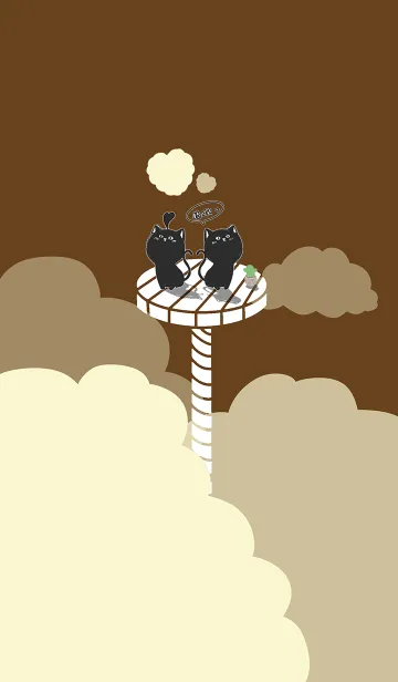 [LINE着せ替え] Cat on Platform J-Dark Brown (Ye2)の画像1