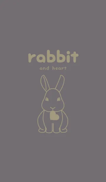 [LINE着せ替え] ウサギとハート (スチールグレイ)の画像1
