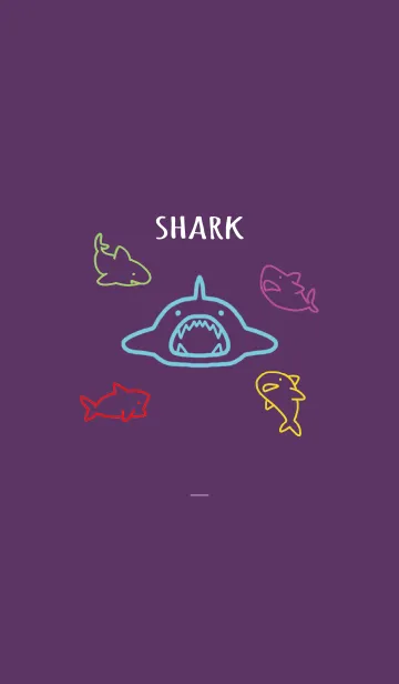 [LINE着せ替え] 紫 : カラフルなサメの画像1