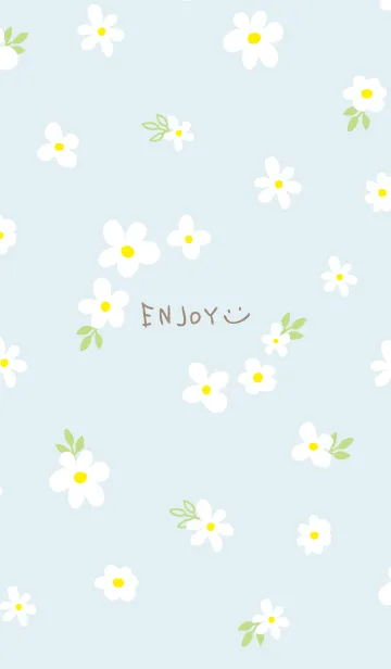 [LINE着せ替え] 白い花と葉っぱランダム11の画像1