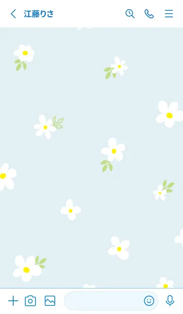 [LINE着せ替え] 白い花と葉っぱランダム11の画像2