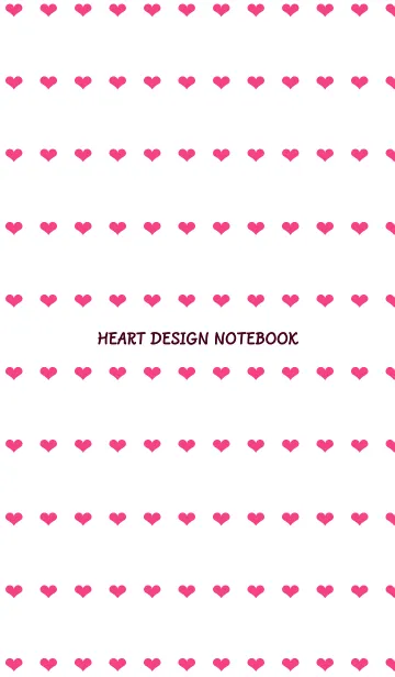 [LINE着せ替え] ハート柄ノート/ピンク/ホワイトの画像1