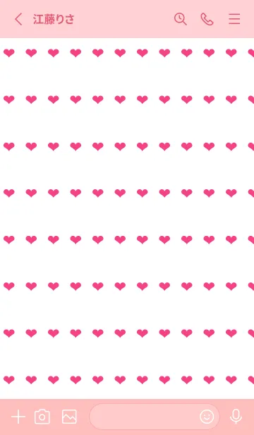 [LINE着せ替え] ハート柄ノート/ピンク/ホワイトの画像2