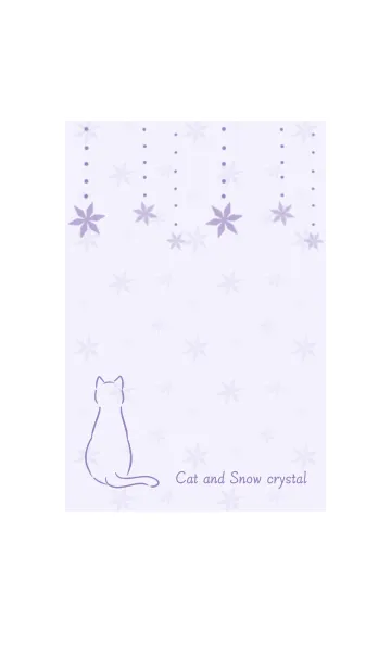 [LINE着せ替え] 猫と雪の結晶 -パープル-の画像1