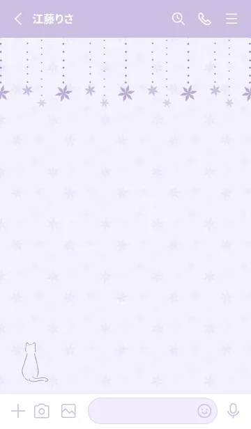 [LINE着せ替え] 猫と雪の結晶 -パープル-の画像2