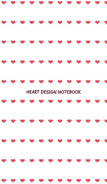 [LINE着せ替え] ハート柄ノート/レッド/ホワイトの画像1