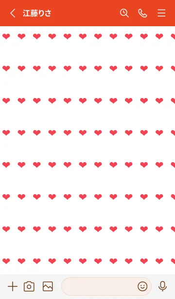 [LINE着せ替え] ハート柄ノート/レッド/ホワイトの画像2