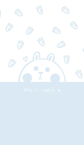 [LINE着せ替え] Bunny and carrot J-light gray blue (bw4)の画像1