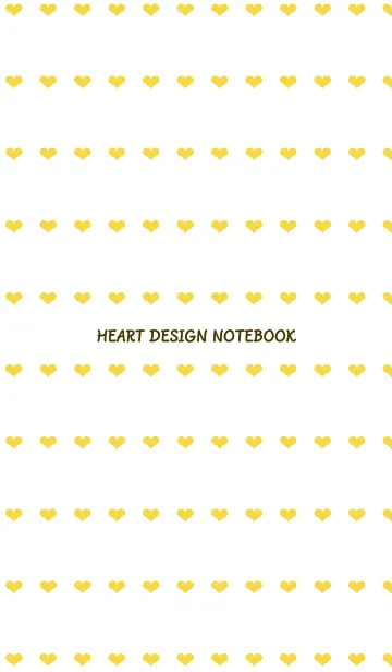 [LINE着せ替え] ハート柄ノート/イエロー/ホワイトの画像1