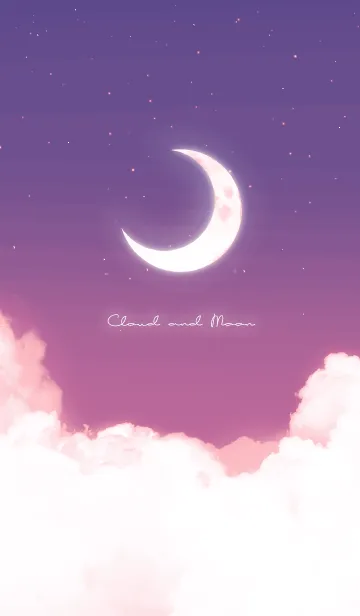 [LINE着せ替え] 雲と三日月 - グレープ 03の画像1