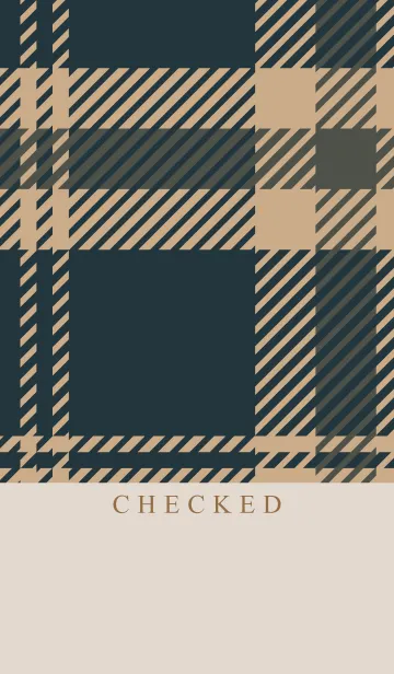 [LINE着せ替え] CHECKED-NAVY BROWN 23の画像1