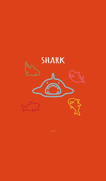 [LINE着せ替え] 赤 : カラフルなサメの画像1