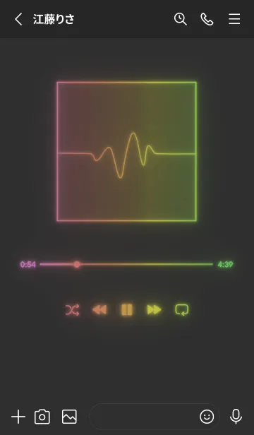 [LINE着せ替え] MUSIC PLAYER - GLOW - マットブラック 30の画像2