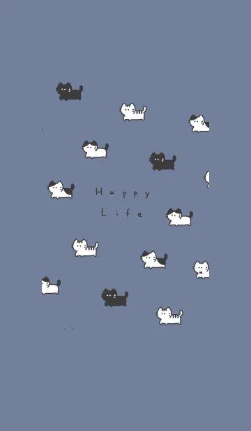 ゆるい猫。グレーブルーの着せ替えメイン画像