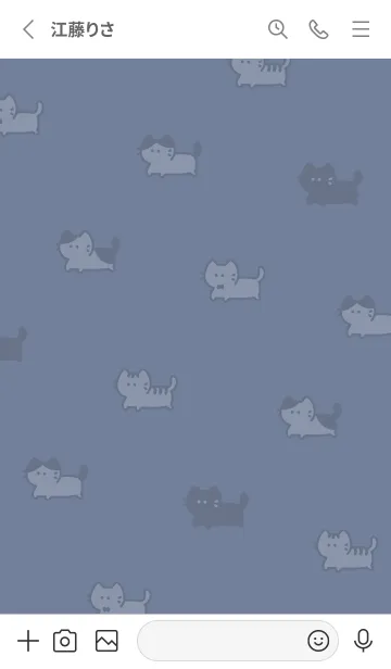 [LINE着せ替え] ゆるい猫。グレーブルーの画像2