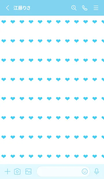[LINE着せ替え] ハート柄ノート/ライトブルー/ホワイトの画像2