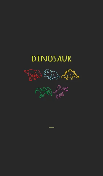 [LINE着せ替え] 黒と黄色 : カラフルな恐竜の画像1