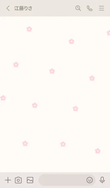 [LINE着せ替え] flower pattern(ivory peach)の画像2