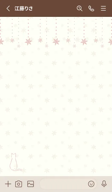 [LINE着せ替え] 猫と雪の結晶 -いちごミルク-の画像2