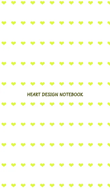 [LINE着せ替え] ハート柄ノート/イエローグリーン/ホワイトの画像1