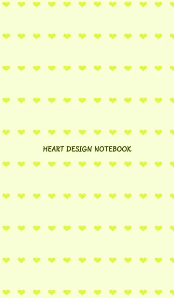 [LINE着せ替え] ハート柄ノート/イエローグリーンの画像1