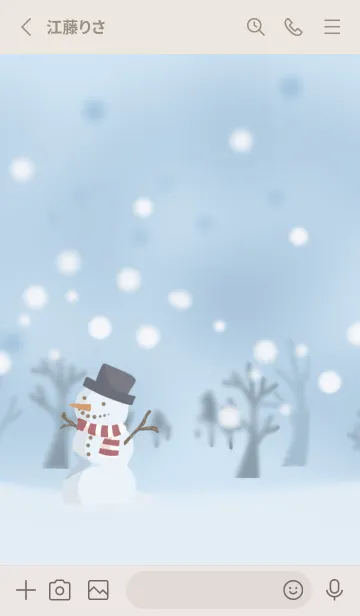 [LINE着せ替え] スノーマンと雪景色 /シンプルの画像2