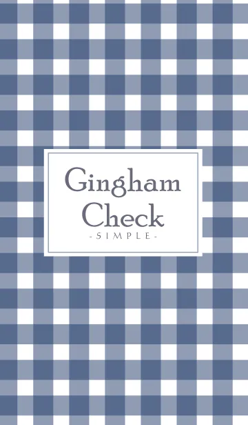 [LINE着せ替え] Gingham Check Navy-SIMPLE 24の画像1
