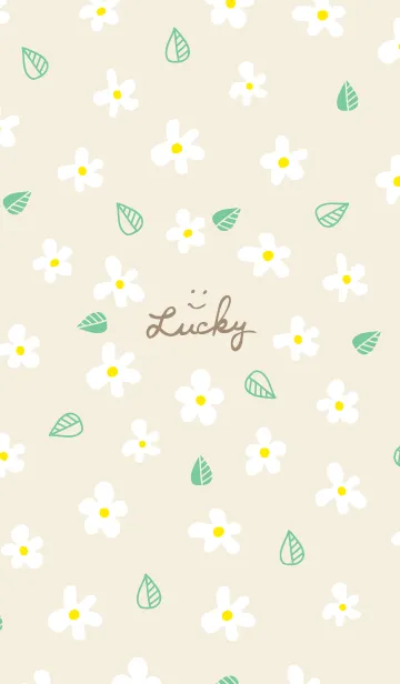 [LINE着せ替え] かわいい白い花と葉っぱ4の画像1