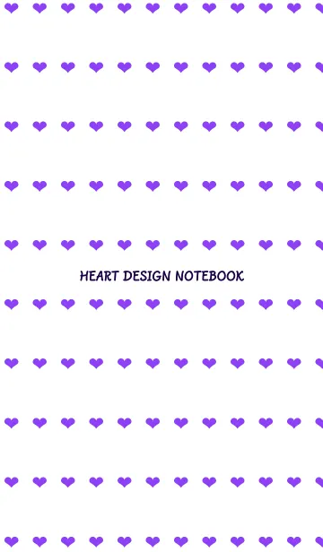 [LINE着せ替え] ハート柄ノート/パープル/ホワイトの画像1