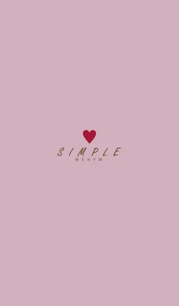 [LINE着せ替え] DUSKY PINK BROWN - SIMPLE HEART 18の画像1