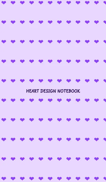 [LINE着せ替え] ハート柄ノート/パープルの画像1