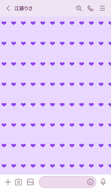 [LINE着せ替え] ハート柄ノート/パープルの画像2