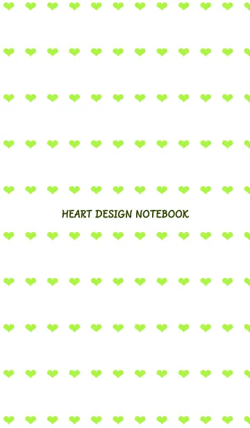 [LINE着せ替え] ハート柄ノート/ライトグリーン/ホワイトの画像1