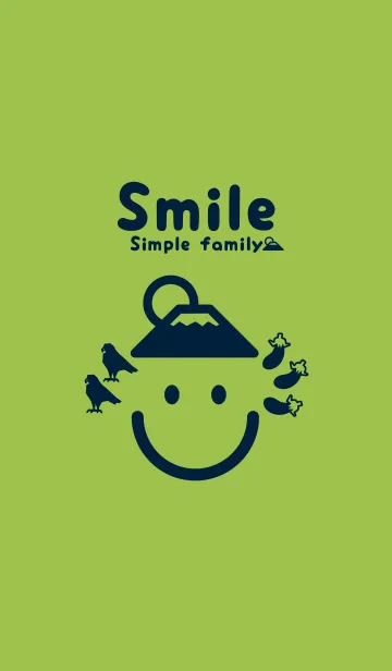 [LINE着せ替え] スマイル＆一富士二鷹三茄子 Leaf greenの画像1