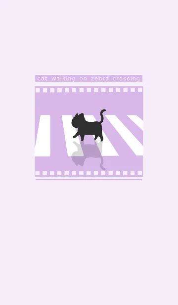 [LINE着せ替え] cat zebra crossing J-Purple (Pu2)の画像1