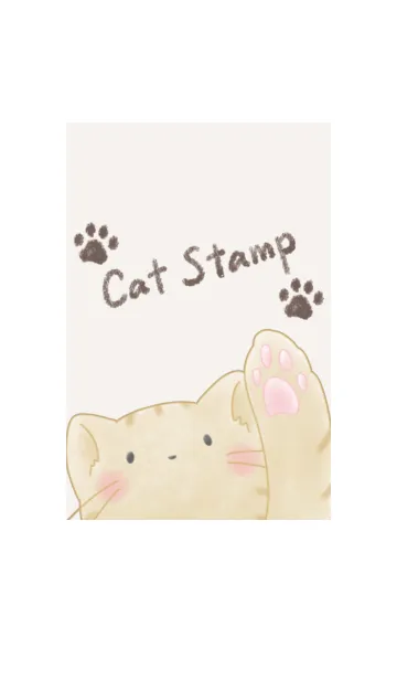 [LINE着せ替え] Cat Stamp -ベージュ-の画像1
