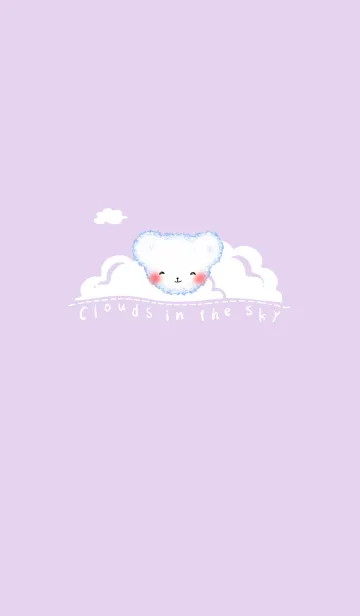 [LINE着せ替え] Cloud bear J-light gray purple (bw1)の画像1