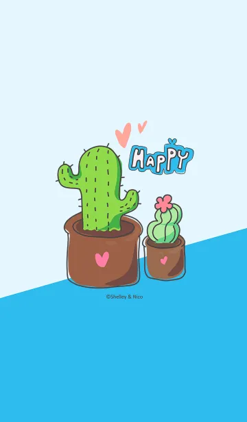 [LINE着せ替え] Succulent J-light gray blue (Bl4)の画像1