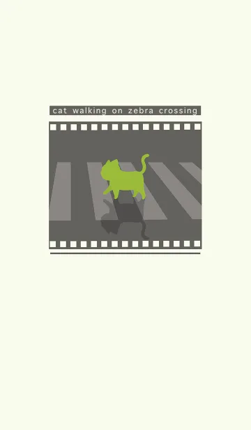 [LINE着せ替え] cat zebra crossing J-Grey (Gr3)の画像1