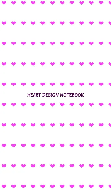 [LINE着せ替え] ハート柄ノート/ホットピンク/ホワイトの画像1