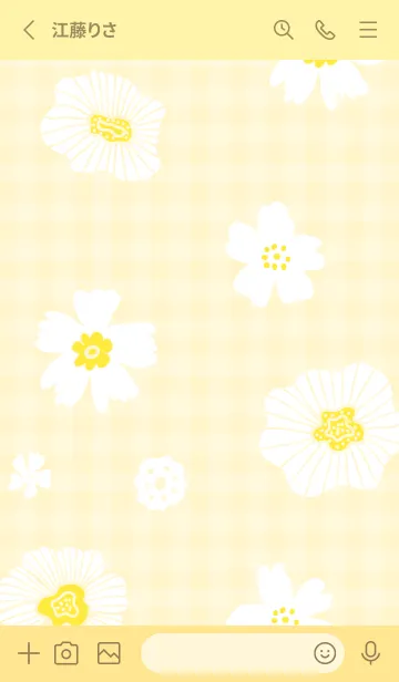 [LINE着せ替え] シンプル2 大人 白い花3の画像2