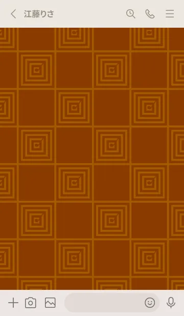 [LINE着せ替え] 和音 市松模様と音符 褐色（かっしょく）の画像2