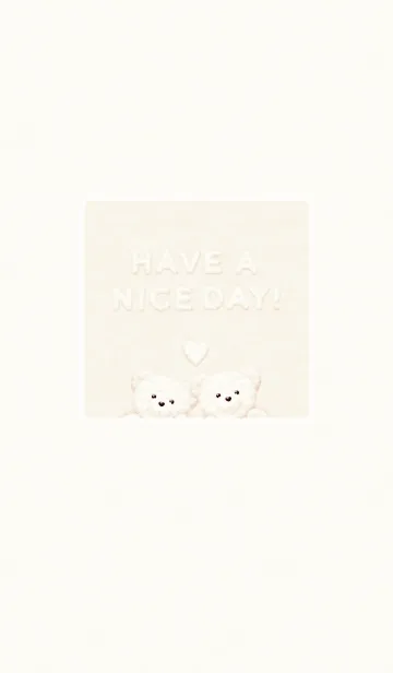 [LINE着せ替え] ふわもこ くまさん - アイボリー & レッドの画像1